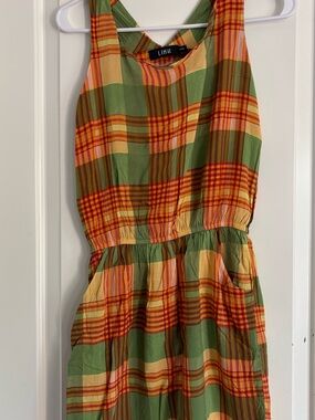 Multi color plaid romper
